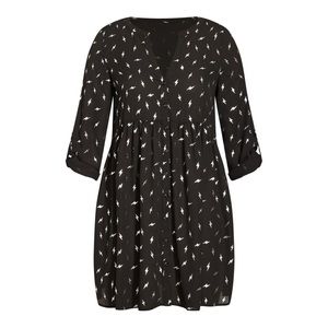 Evans Black Lightening Bolt Tunic - Size 20 - NWOT